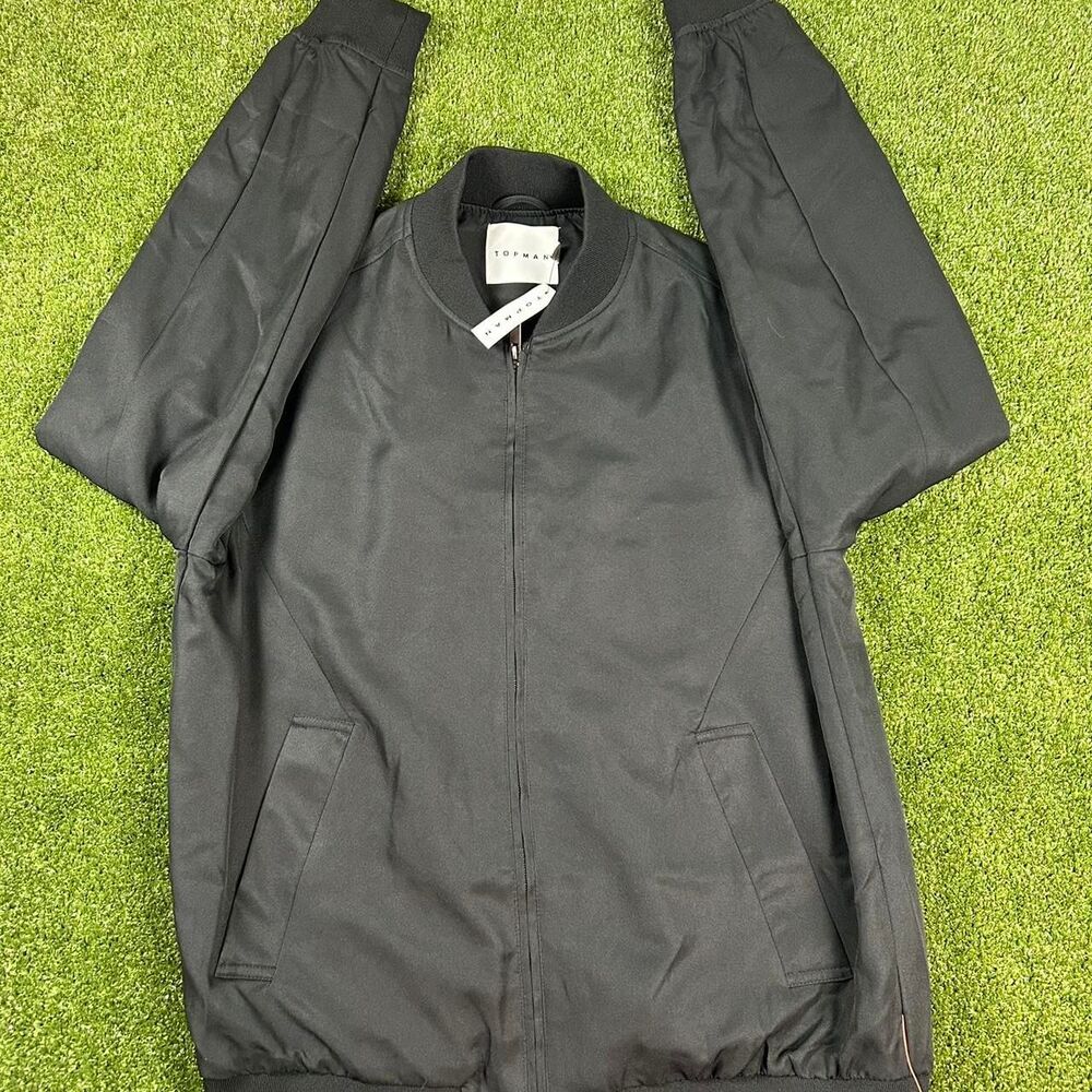 Topman Men's Black and Grey Jacket